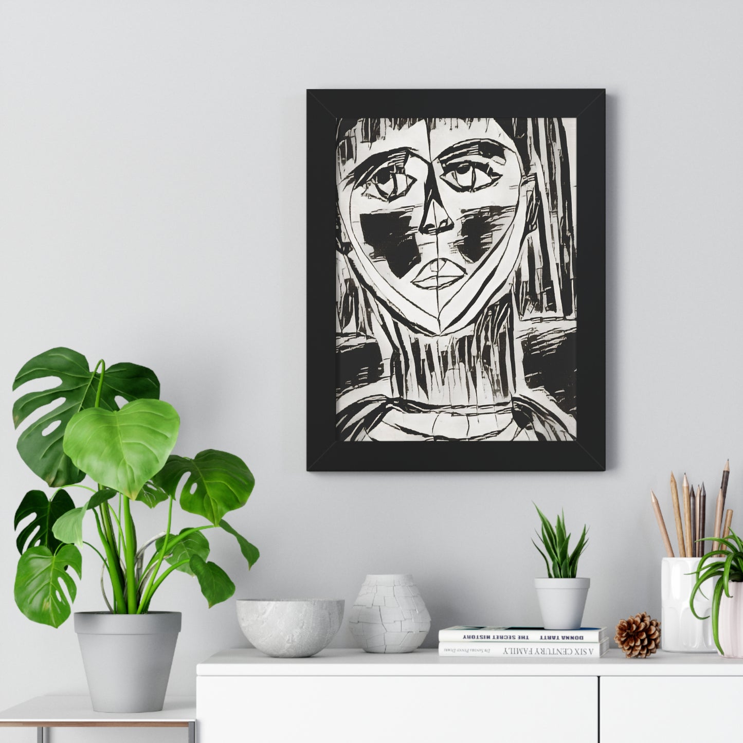 Framed Vertical Poster Sketched Portrait by It's A Art Vibe