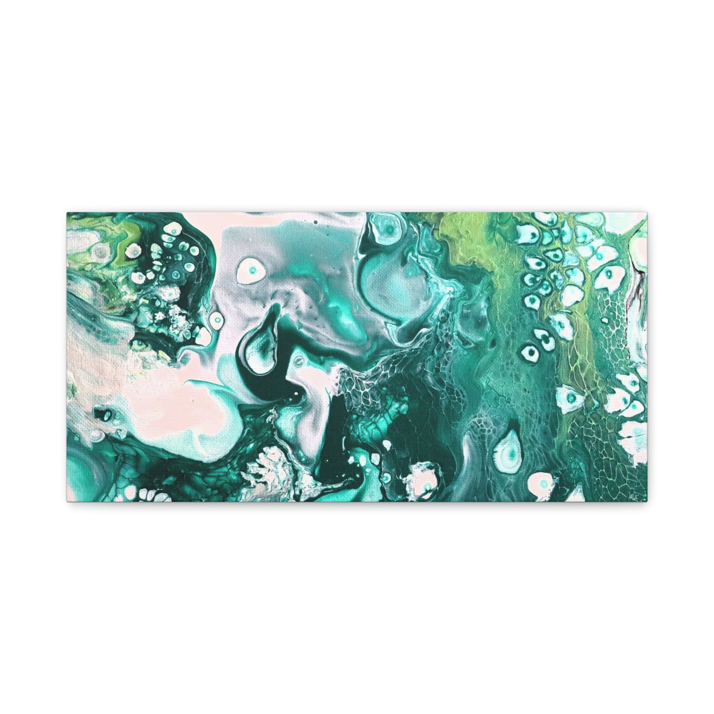 Canvas Gallery Wrap Print to Canvas- Rustic Green Space Painting by It's A Art Vibe