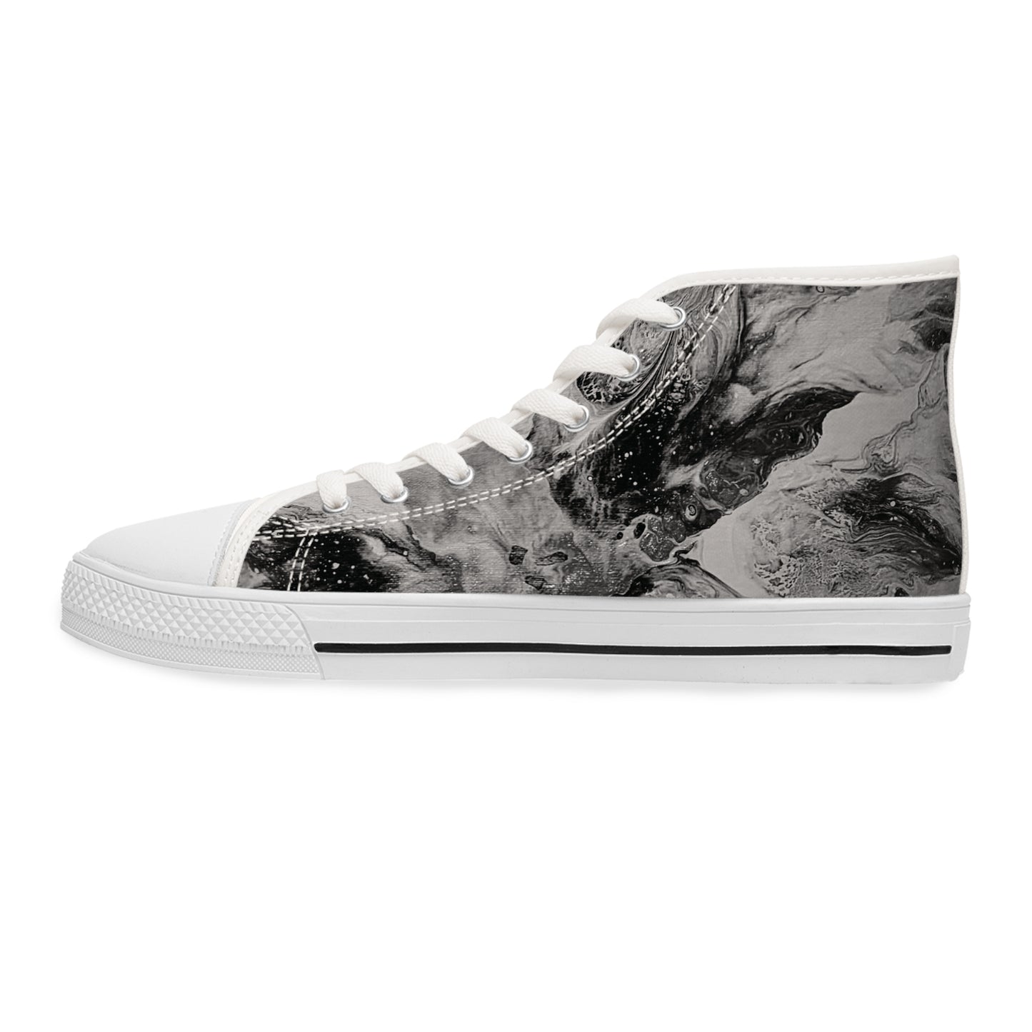 Women's High-Top Sneakers Black and White Bae Fog Sneakers by Its A Art Vibe