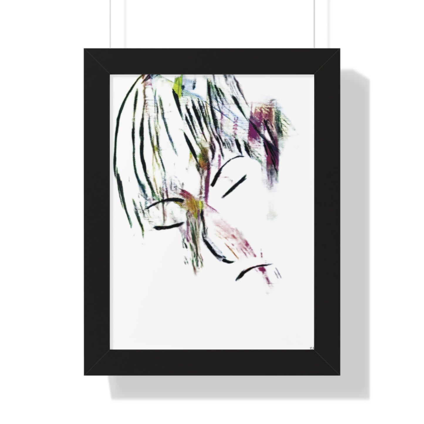 Framed Vertical Poster by Its A Art Vibe Abstract Sketched Face