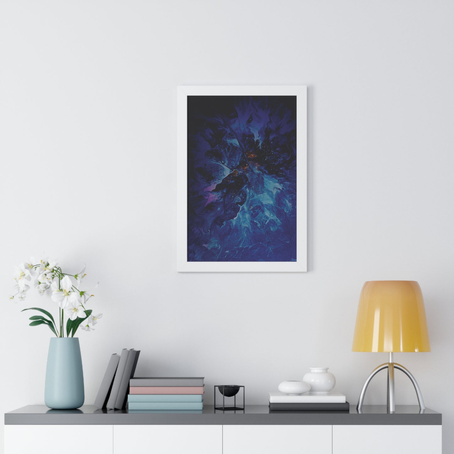 Framed Vertical Poster by Its A Art Vibe Blue Ice