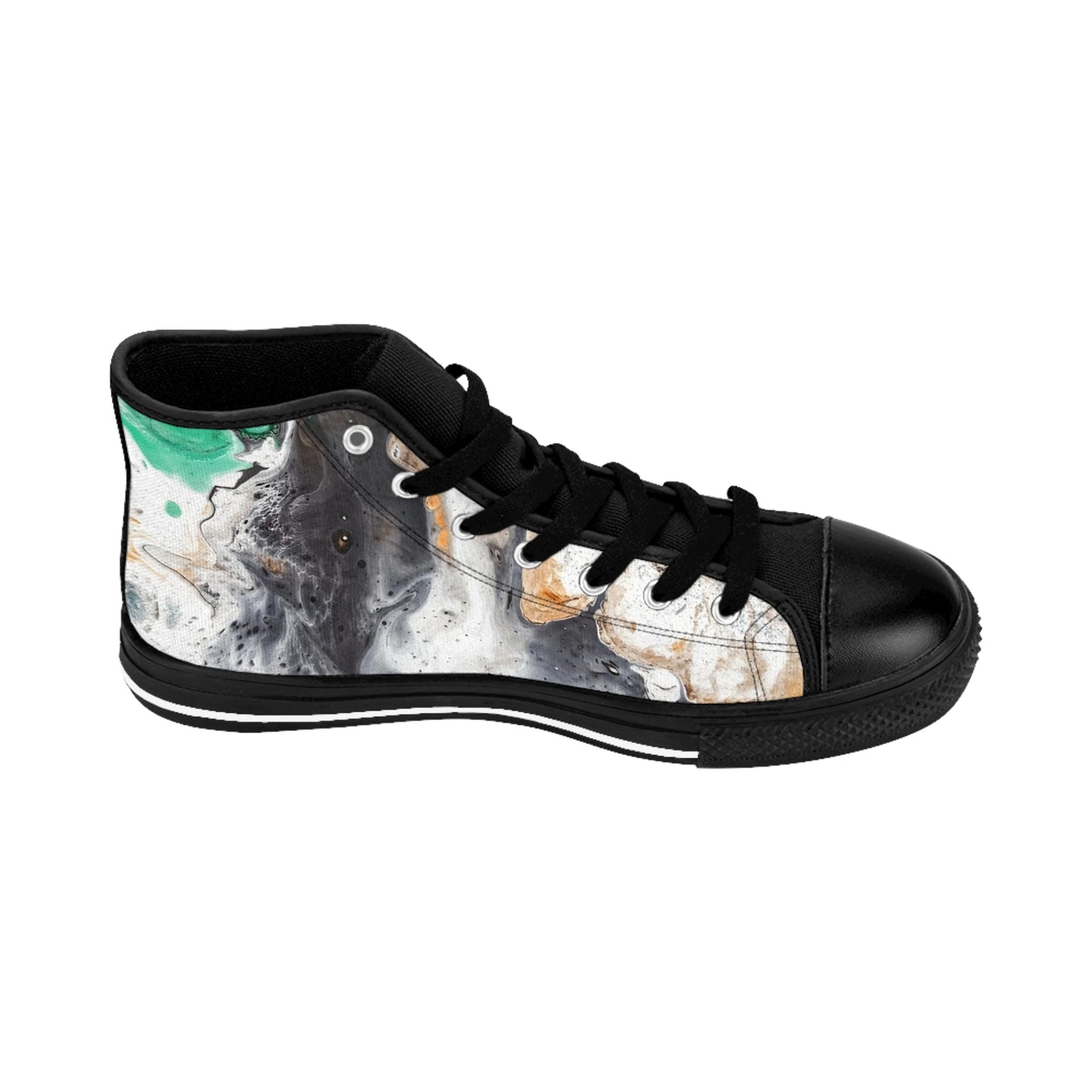 Men's Classic Sneakers Punked Green Pop by Its A Art Vibe