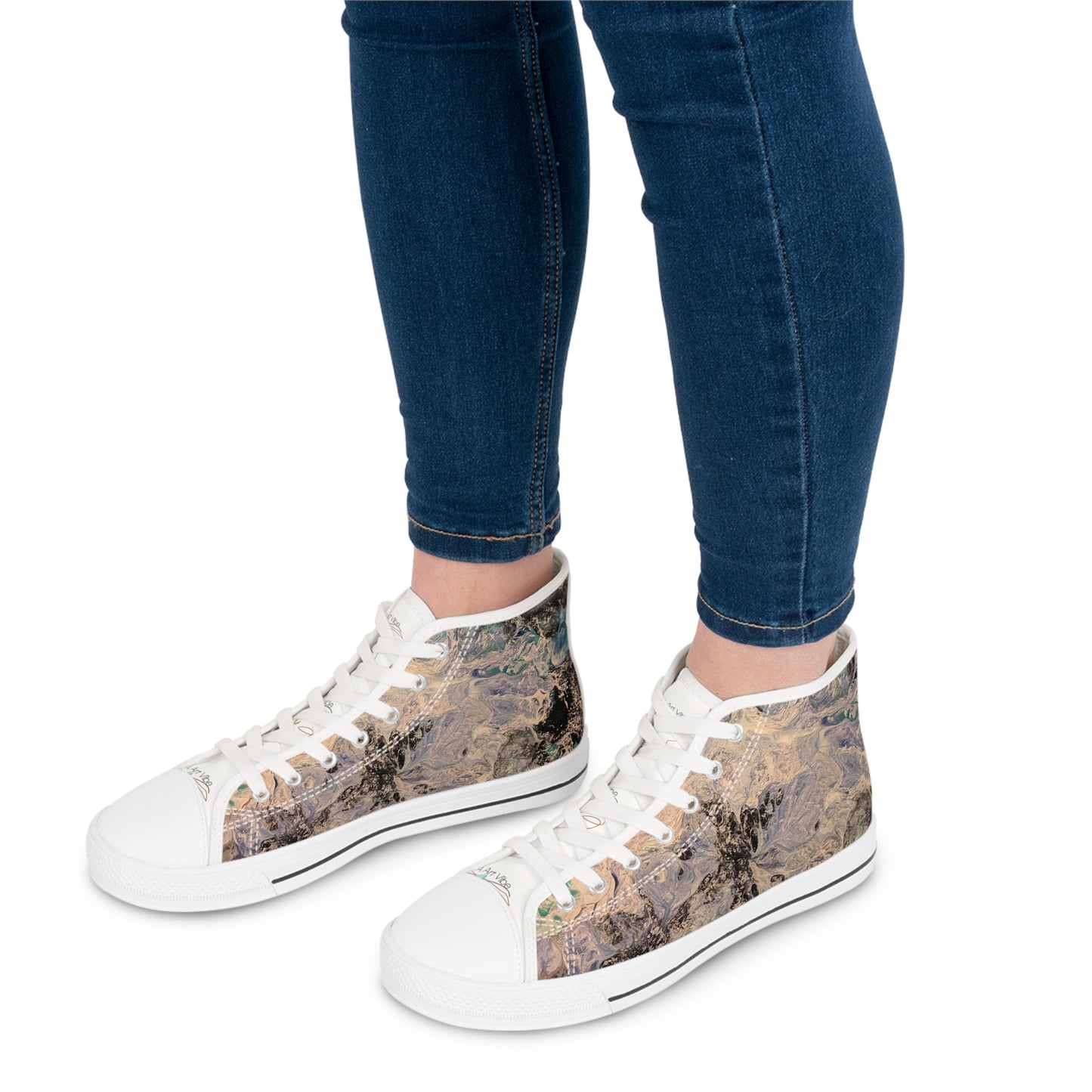 Women's High-Top Sneakers Bae Bae Blues by Its A Art Vibe