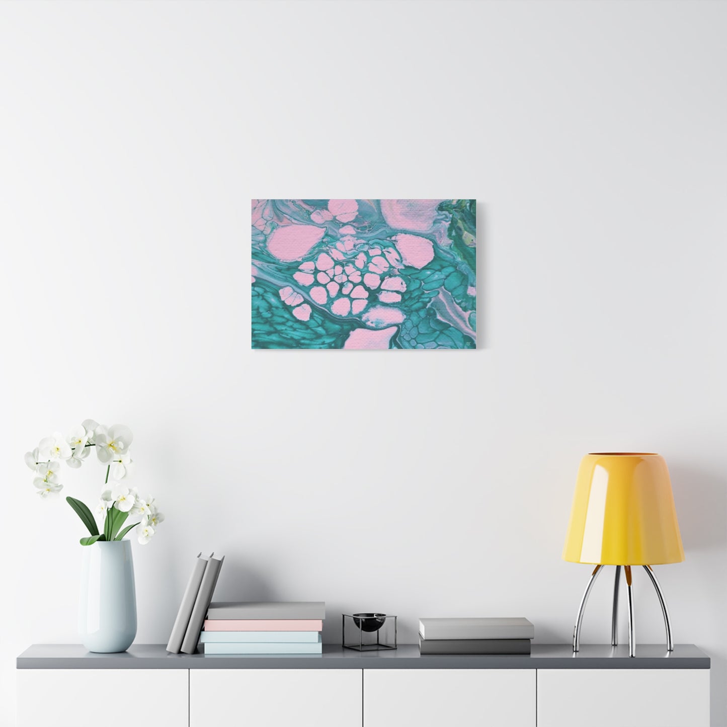 Abstract Art Matte Canvas Print - Colorful Ocean-Inspired Decor