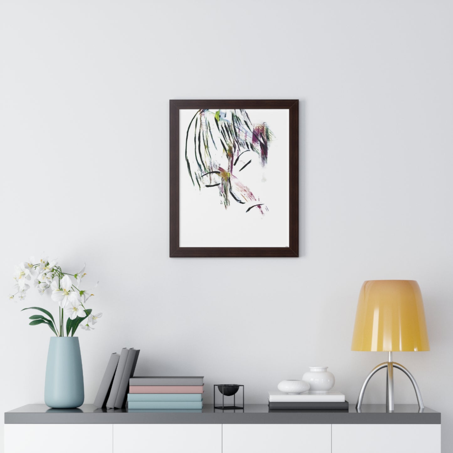 Framed Vertical Poster by Its A Art Vibe Abstract Sketched Face