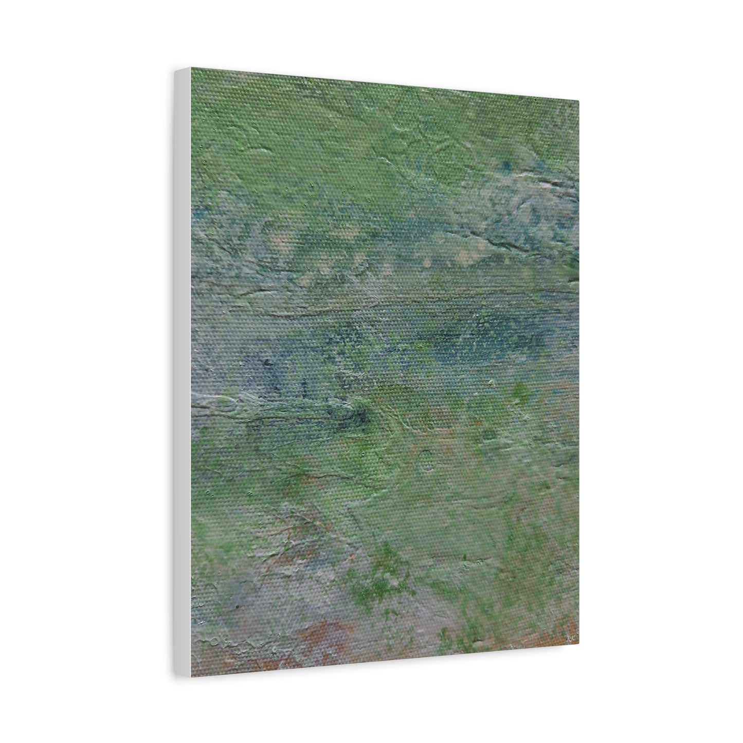 Nature Colors Greens Abstract Original Painting Printed on Canvas Gallery Wrap 1.25"