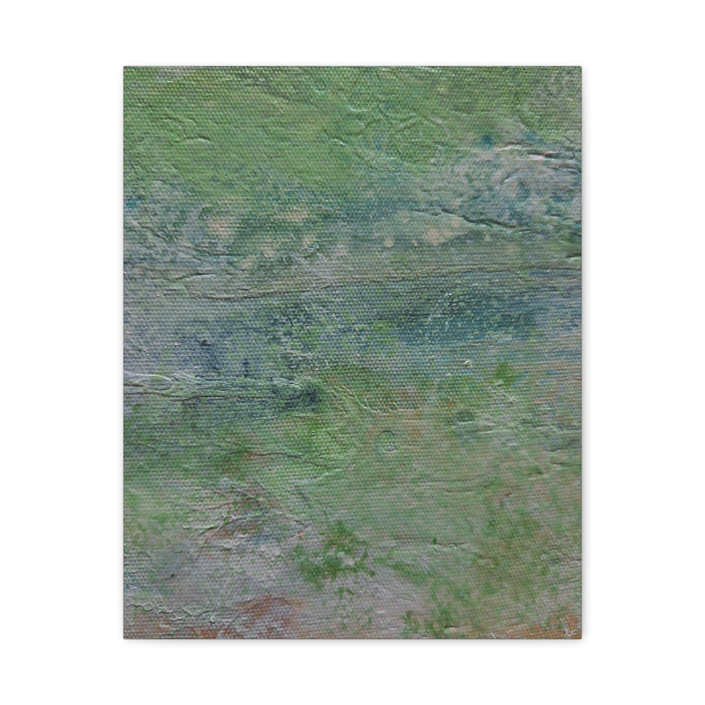 Nature Colors Greens Abstract Original Painting Printed on Canvas Gallery Wrap 1.25"