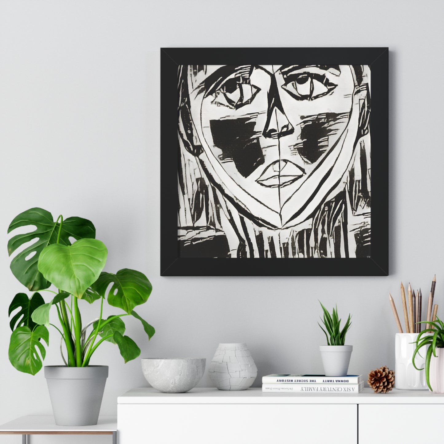 Framed Vertical Poster Sketched Portrait by It's A Art Vibe