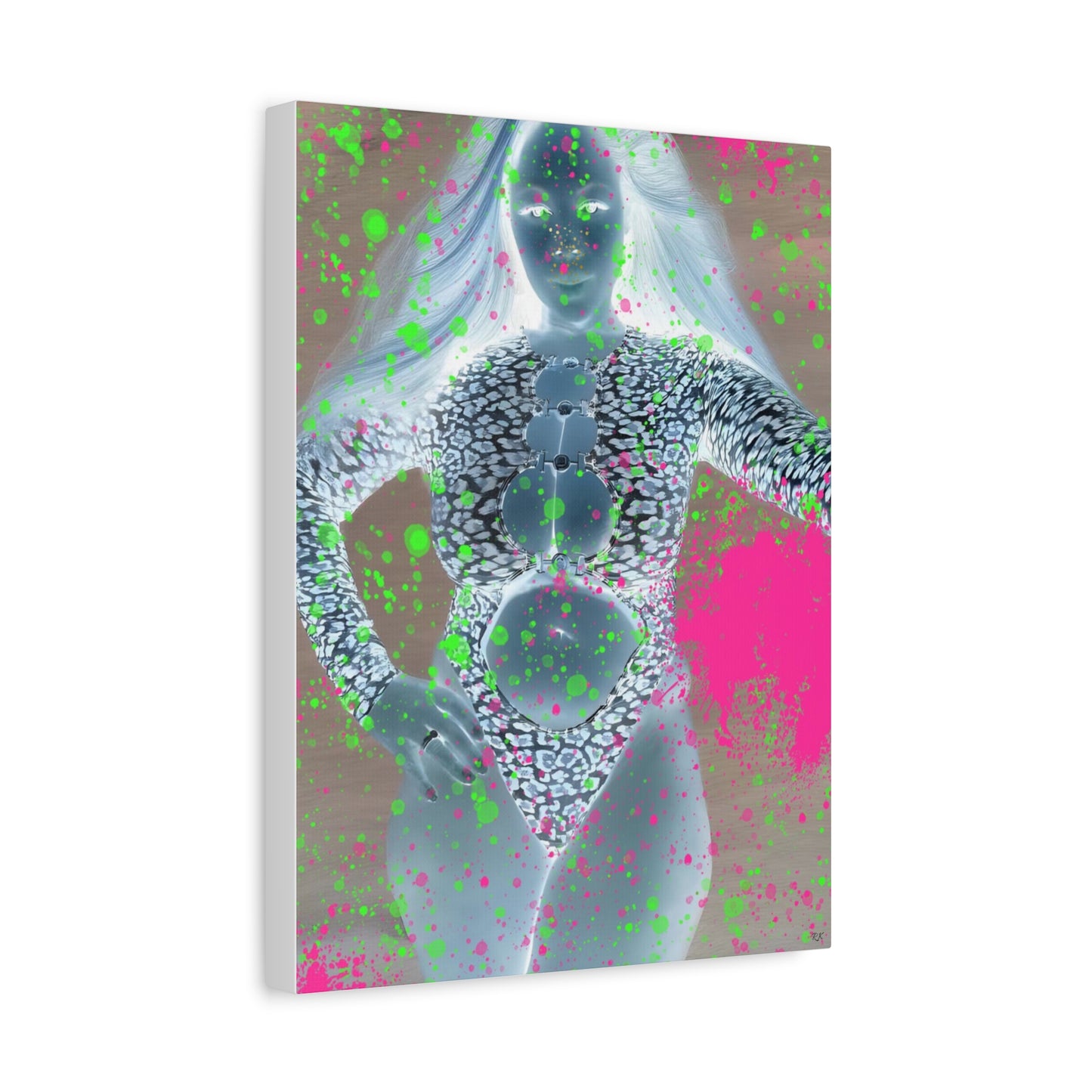 Canvas Print - Glowing Sensually Splashed Full Body Portrait